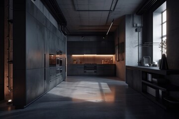 Brown kitchen unit Generative_AI