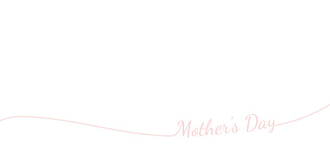pink simple line art outline of mother's day with love. eps 10