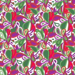 seamless pattern with leaves, paisley.