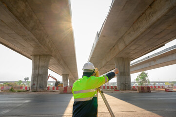 1 survey engineer Use the theodolite in highway engineer motorway bridge construction. working with...