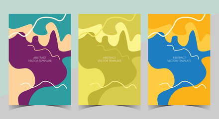Memphis Style Poster Set. Creative abstract backgrounds for social media templates,
neutral colors for your decoration, Flat style Abstract Vector Design ideal for Banners