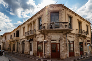 Streets in a touristic city on the Sea Coast. Limassol, Cyprus. City Buildings