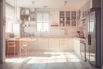 modern domestic kitchen interior.,Generative_AI