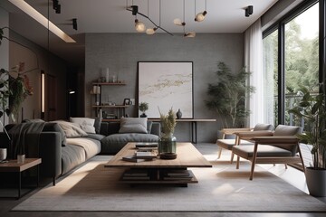 Modern living room Generative AI