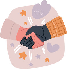 Vector illustration of Business handshake. Contract agreement