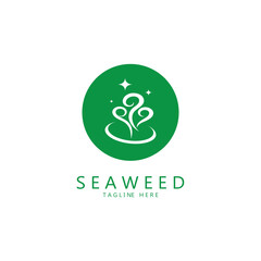 Seaweed vector logo icon illustration design.includes seafood,natural products,florist,ecology,wellness,spa.