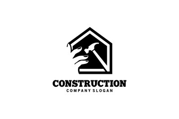 Home building construction care logo design, home renovation services