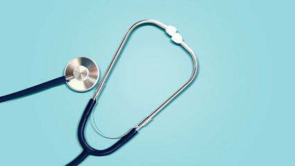 World health day, Healthcare and medical concept. Stethoscope on pastel blue background