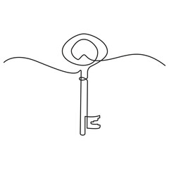 The key is one line. Protection symbol. Vector drawing.
