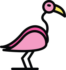 Exotic flamingo icon. Outline Exotic flamingo vector icon for web design isolated on white background color flat