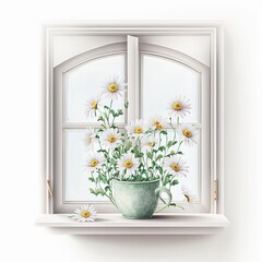 Daisy Dreams: Stunning Watercolor for Your Stock Library. AI Generated