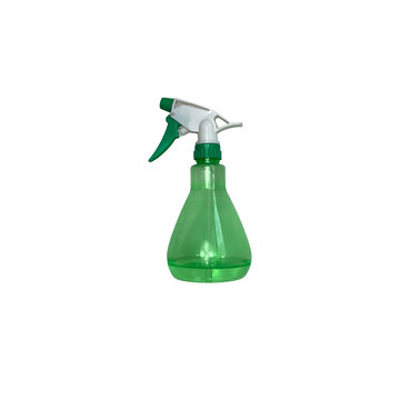 Spray transparent bottle for watering homeplants, flower spray with water for home decor, gardening hobby equipment to take care of plants, isolated object, clipping path