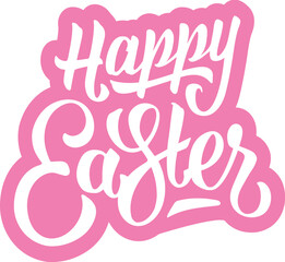 Happy Easter Word art pink