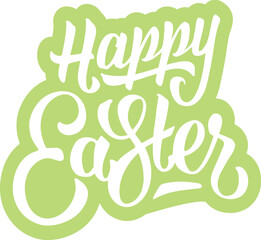 Happy Easter Word art green