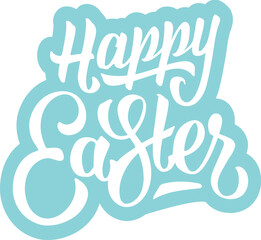 Happy Easter Word art blue