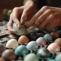 Decorating easter eggs