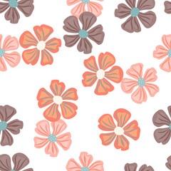 Chamomile flower endless background. Abstract floral seamless pattern in simple style.