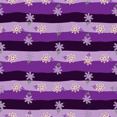 Fototapeta na wymiar Hand drawn floral wallpaper. Cute flower seamless pattern. Naive art style.
