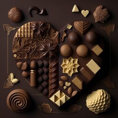 knolling chocolates into heart shape for Valentine's day