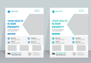 healthcare cover a4 template design and flat icons for a report and medical brochure design, flyer, leaflets decoration for printing and presentation vector.