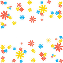 Collection cute flowers on white background.Seamless background with colorful flowers. Pattern spring flowers. vector illustration. pastel flowers Blackground.
