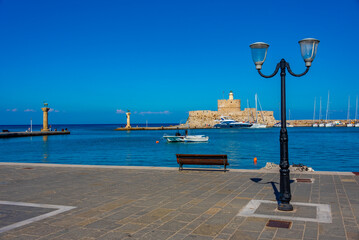 Saint Nicholas Fortress at Greek island Rhodes
