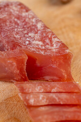 cured sausage made from high-quality chicken broiler fillet