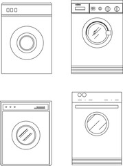Vector illustration sketch of electronic washing machine