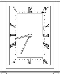 Vector sketch of old vintage wall clock illustration