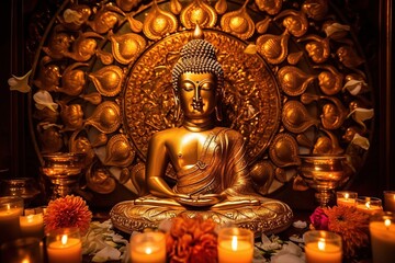 Fototapeta premium Illustration of buddha, generative ai