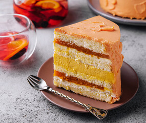 Delicious mango and passion fruit mousse cake - Powered by Adobe