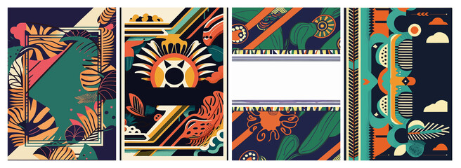Funky Ethnic Backgrounds: Seamless Hand-Drawn Textures with African-Inspired Design Elements
Art Deco Vector Prints: Bold and Flat Design for Posters, Banners, and More
Groovy 70s-Inspired Carpets: Ab
