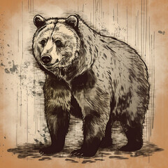 brown bear Vintage look