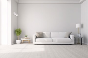 interior couch decoration green sofa space cushion comfortable room modern apartment render stylish. Generative AI.