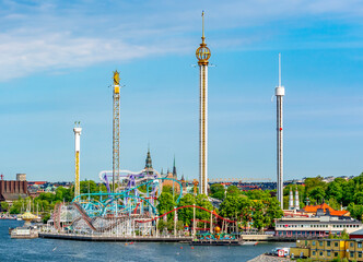 Amusement park (Grona Lund) in Stockholm, Sweden