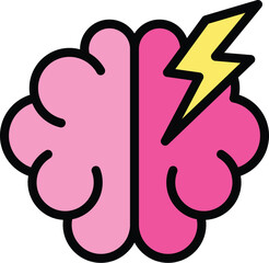 Brainstorming icon. Outline Brainstorming vector icon for web design isolated on white background color flat