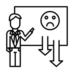 Corporate and business, bad, fail, feedback, report icon