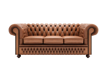 Chesterfield Sofa on Isolated Tansparent Background, png. Generative AI