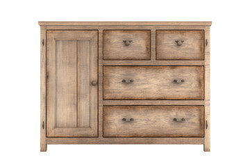 Rustic Dresser on Isolated Tansparent Background, png. Generative AI
