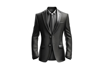 Black Suit Jacket on Isolated Tansparent Background, png. Generative AI