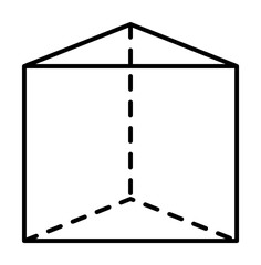 Geometric shapes, triangular prism icon. Simple line, outline 3d figures icons for ui and ux, website or mobile application