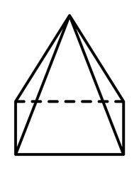 Geometric shapes, quadrangular pyramid icon. Simple line, outline 3d figures icons for ui and ux, website or mobile application