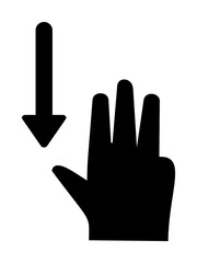 Hand, fingers, gesture, swipe, move, down icon. Element of hand icon for mobile concept and web apps. Detailed Hand, fingers, gesture, swipe, move, down icon can be used for web