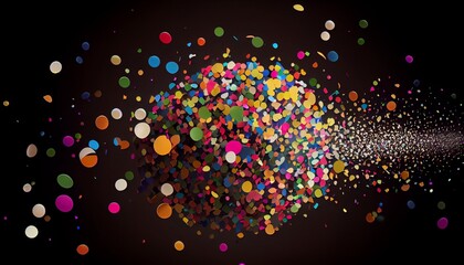 Multicolored confetti on colorful background. Festive backdrop for your design.