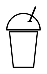 plastic beverage cup simple line icon