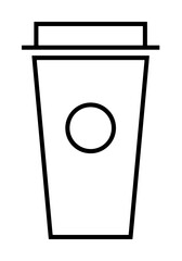 plastic cup for coffee simple line icon