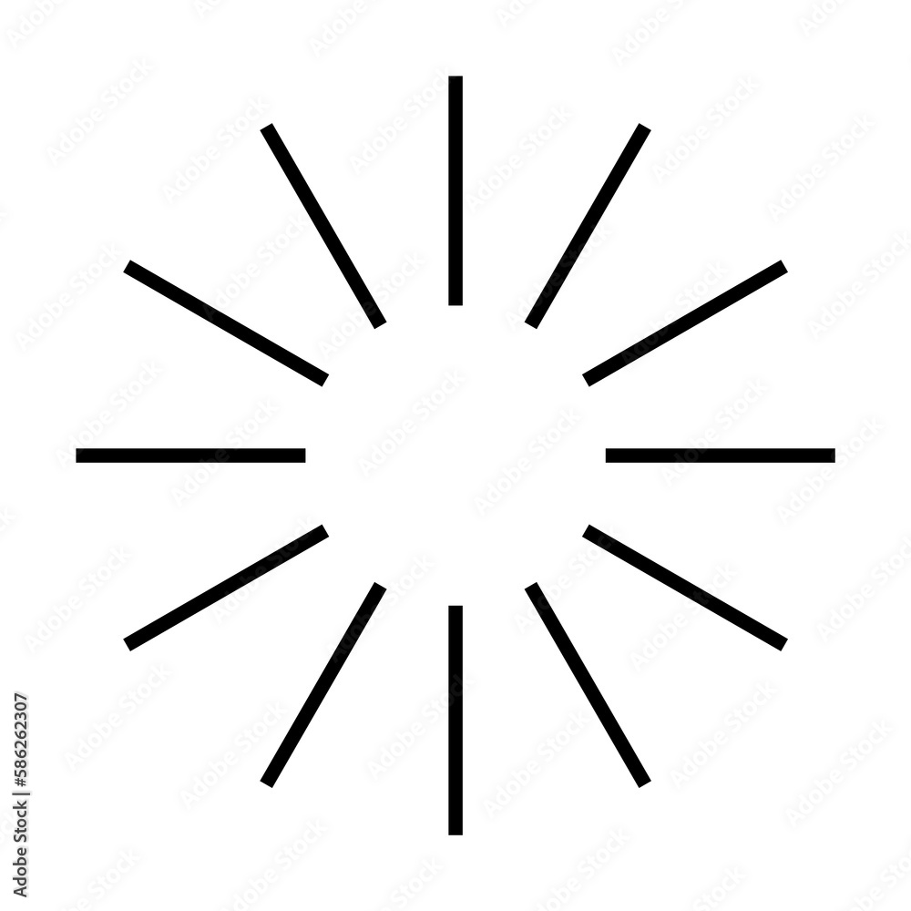 Aufkleber loading the sun rays icon. element of loading sign for mobile concept and web apps. detailed loading
