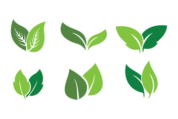 leaf ecology nature element, Leaf Icon set, green leaf ecology nature element vector