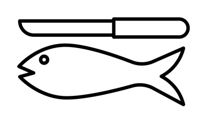 fish cleaning sign icon. Element of navigation sign icon. Thin line icon for website design and development, app development. Premium icon