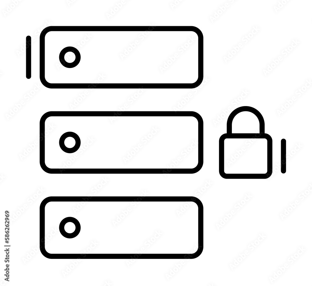 Poster database, lock, networking icon. simple line, outline elements of storage and cloud icons for ui and